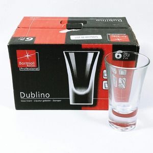 6 Italian Shot Glasses Dublino Collection Italy Bormioli Rocco Professional 2oz